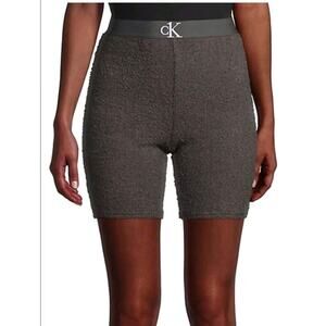 Calvin Klein Plush Sleep Shorts Womens Size XS Gray Pull On No Tag 1648